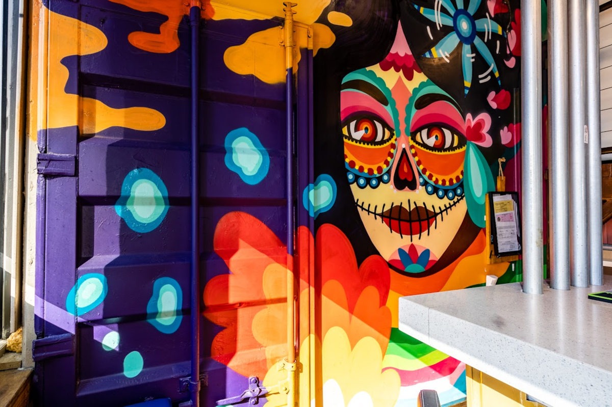 Warm, welcoming dining room inside R&R Taqueria's Maryland location